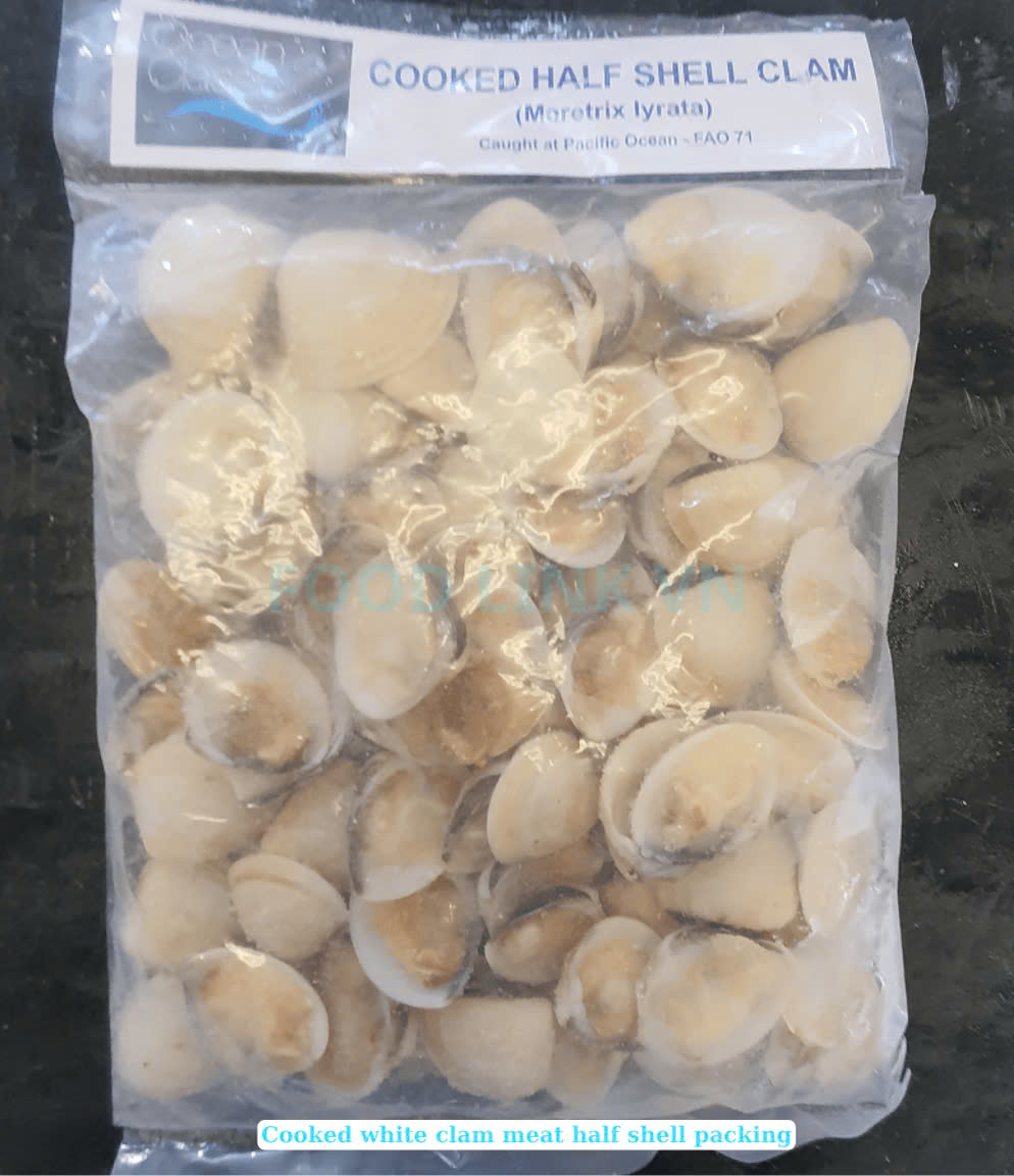 Frozen Cooked Half Shell White Clam