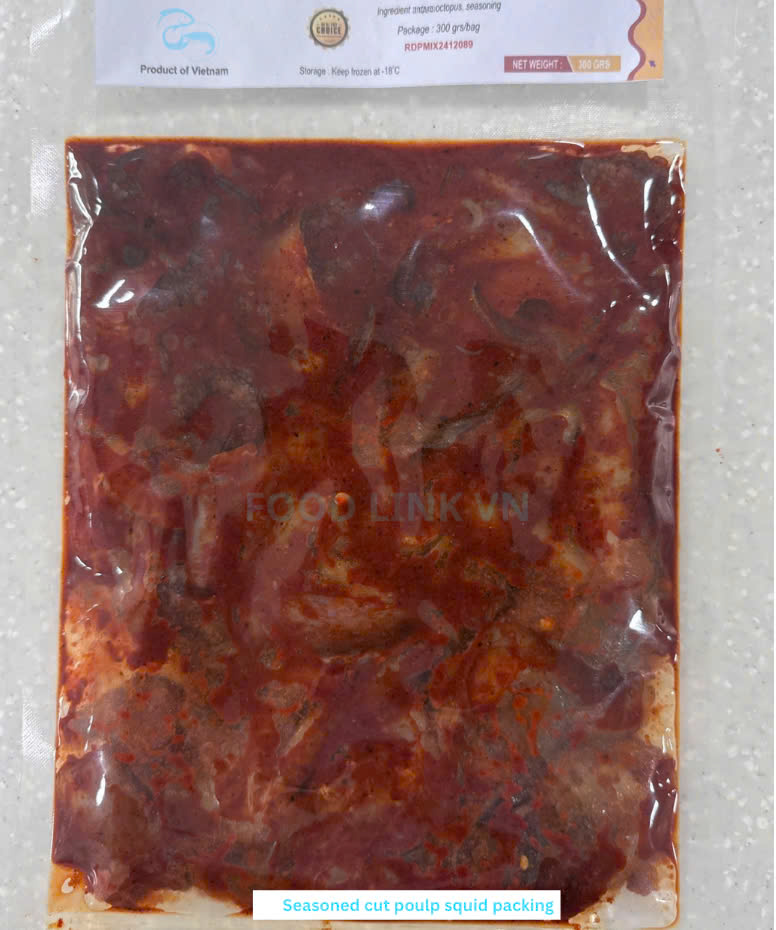 Frozen Grill Seasoned Cut Poulp Squid (Frozen Seasoned Mada Cut)