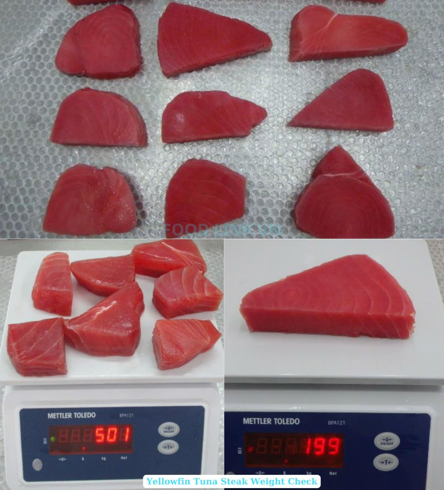 Frozen Yellowfin Tuna Steak, Natural/ Co/ Ts/ Vitamin treated