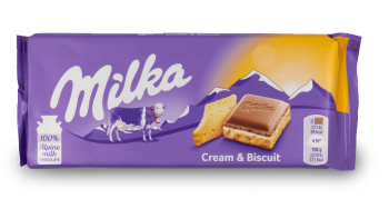 Milka Cream & Biscuit Chocolate Bar