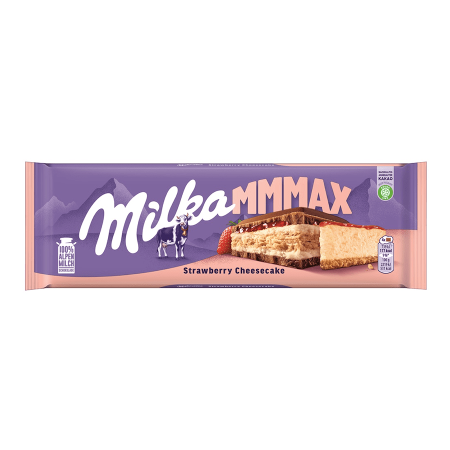 Milka MMMAX Strawberry Cheesecake available from Rosa Distribution