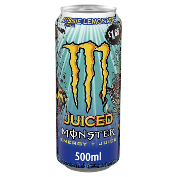 Monster Aussie Lemonade 12 x 500ml Cans - Refreshing Energy Drinks