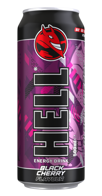 Hell Energy Drink BLACK CHERRY 12 x 500ml Cans Choose Flavour Caffeine B Vitamins Vegan