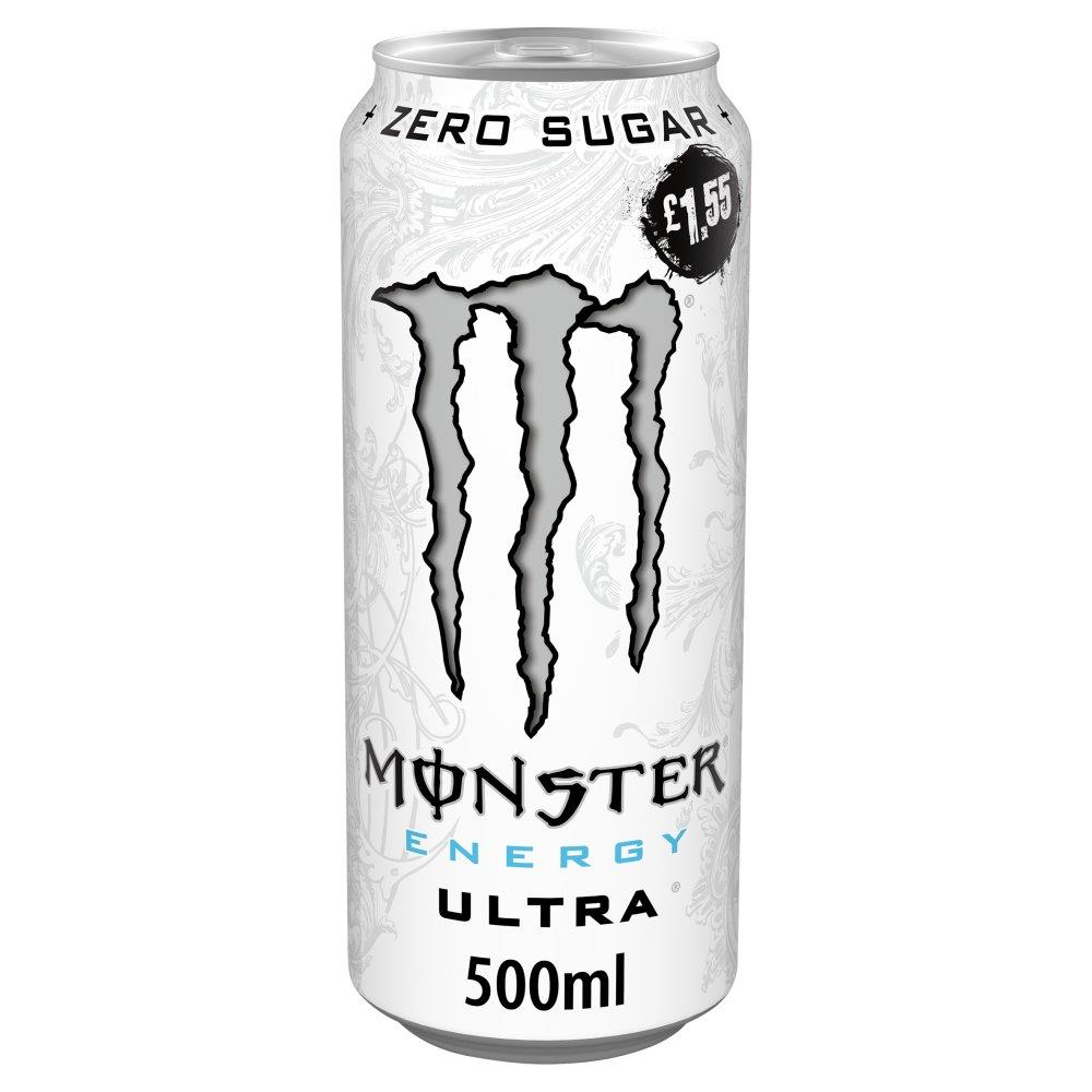 Monster Energy Ultra White 12 x 500ml PMP - Refreshing Energy Drinks