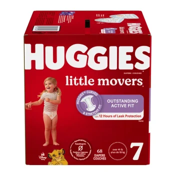 Huggies Little Movers Baby Disposable Diapers – Size 7 (68 Count)