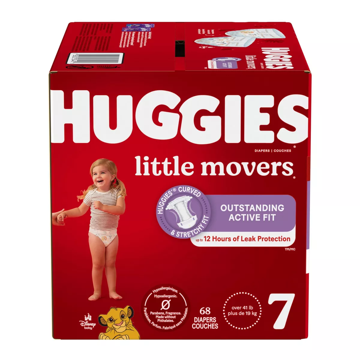 Huggies Little Movers Baby Disposable Diapers – Size 7 (68 Count)