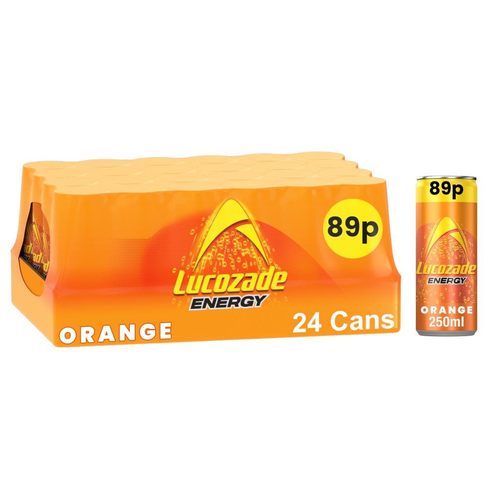 Lucozade Energy Orange 24 x 250ml PMP Cans