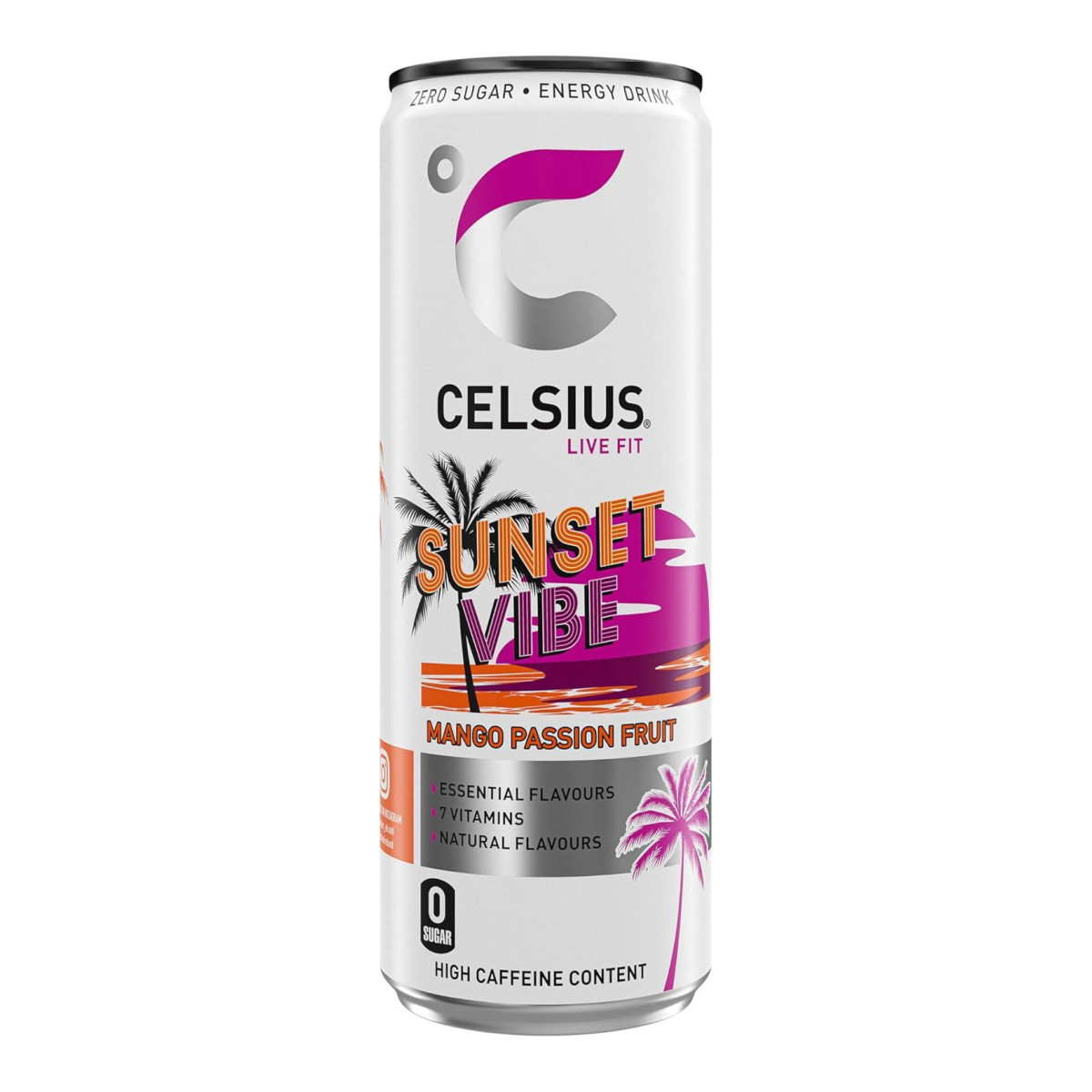 Celsius Sunset Vibe Mango & Passion Fruit Sugar Free Energy Drink 355ml Cans