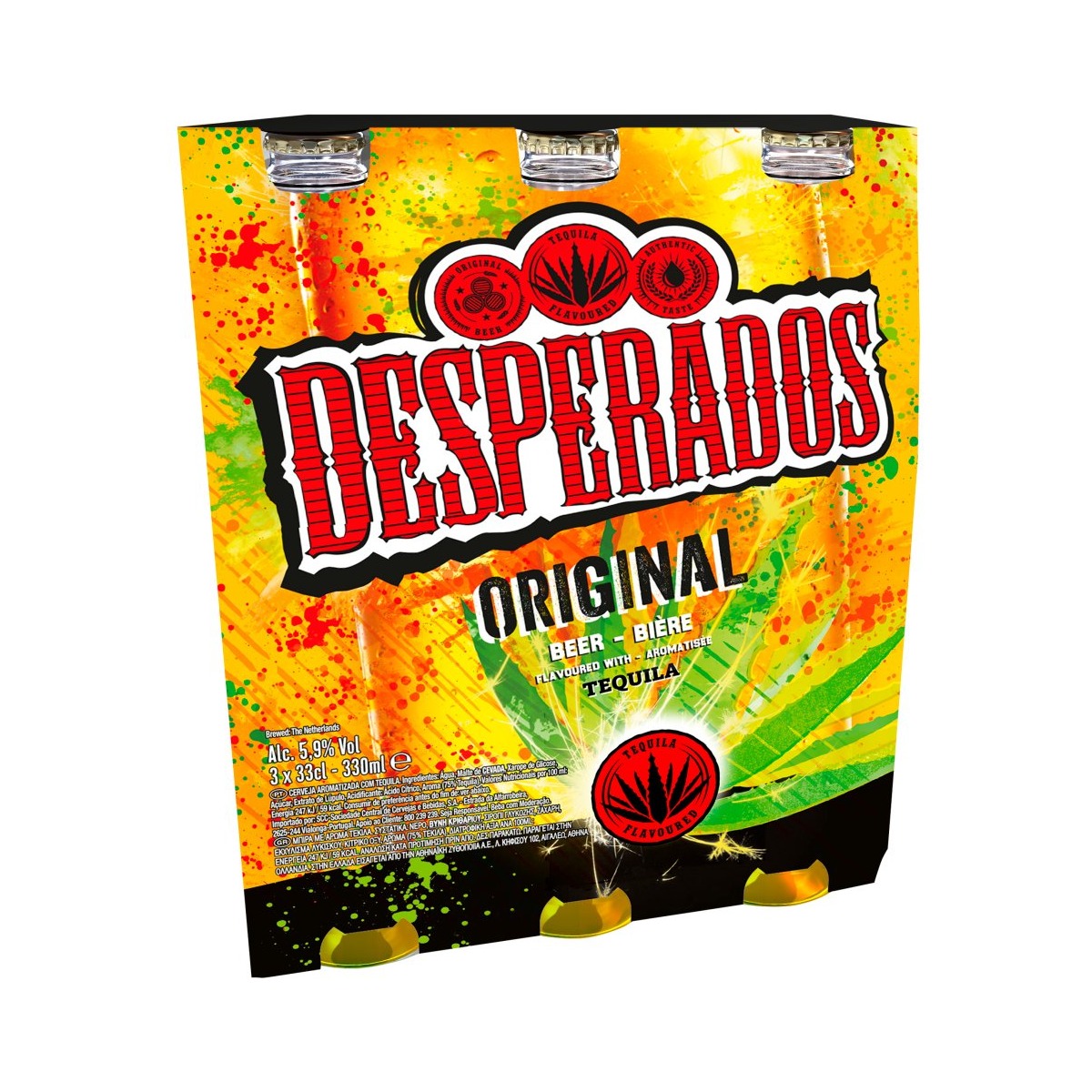 Desperados Tequila Flavoured Lager Beer Bottle 3x330ml
