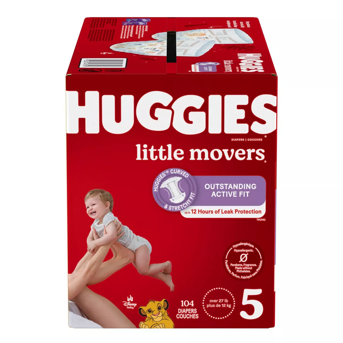 Huggies Little Movers Baby Disposable Diapers – Size 5 (104 Count)