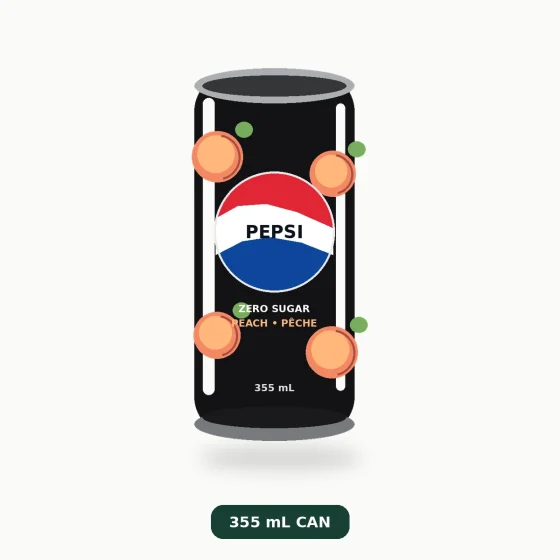 Pepsi – Peach – Zero Sugar – 355mL Can